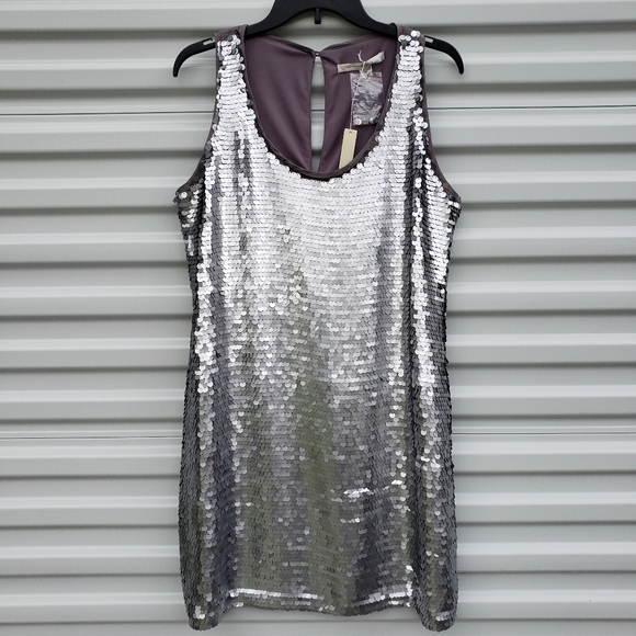 LC Lauren Conrad Dresses & Skirts - NWT LC Lauren Conrad silver sequined shift dress